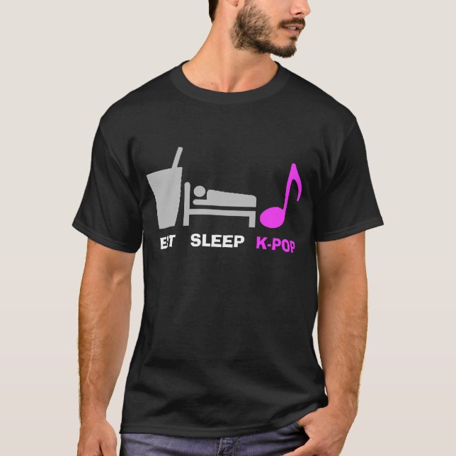 Eat Sleep Kpop T Shirt (dark) (Front)