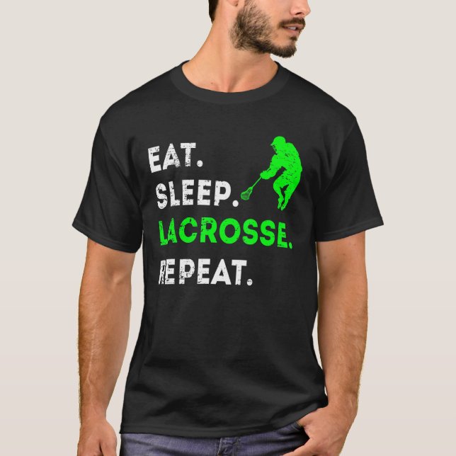 Eat Sleep Lacrosse Repeat T-Shirt (Front)