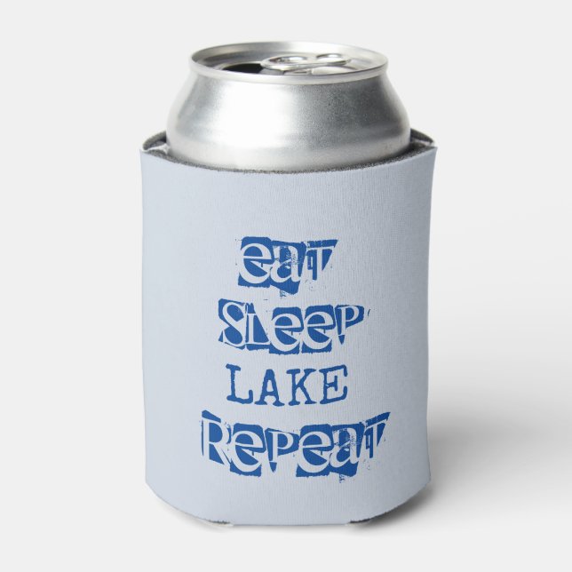 Eat Sleep Lake Repeat Can Cooler (Can Front)