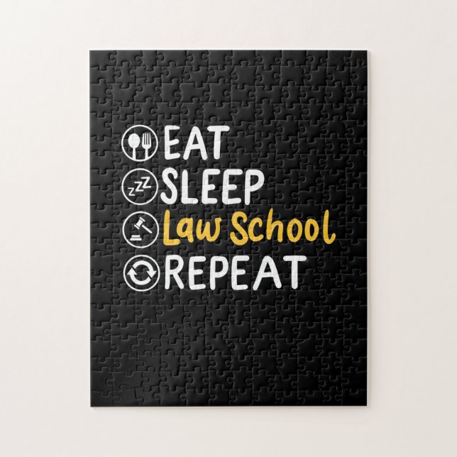 Eat Sleep Law School Repeat Jigsaw Puzzle (Vertical)