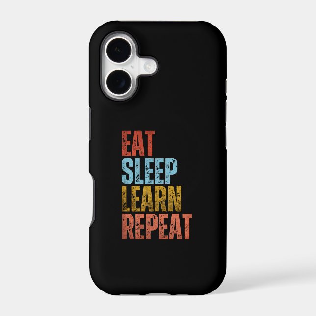 EAT SLEEP LEARN REPEAT IPHONE CASE (Back)