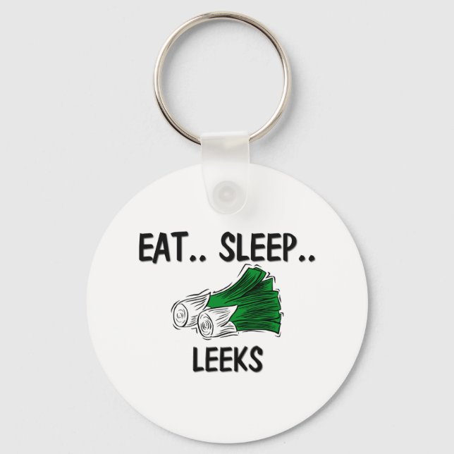 Eat Sleep LEEKS Keychain (Front)