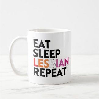 Eat Sleep Lesbian Repeat Coffee Mug