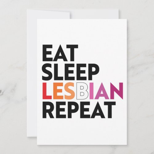 Eat Sleep Lesbian Repeat Holiday Card