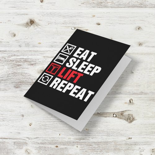 Eat Sleep Lift Repeat Card