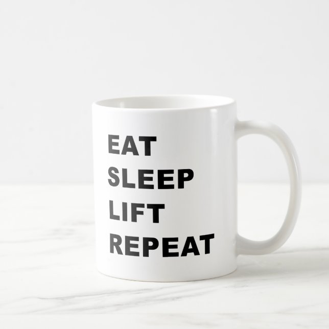 Eat, Sleep, Lift, Repeat. Coffee Mug (Right)