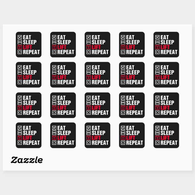 Eat Sleep Lift Repeat Square Sticker (Creator Uploaded)