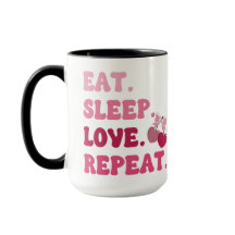 Eat Sleep Love Repeat Valentine's Day Cherry Heart