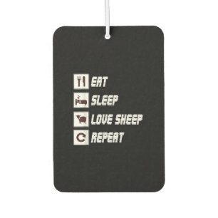 Eat sleep love sheep repeat Funny Quotes Gift Air Freshener