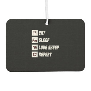 Eat sleep love sheep repeat Funny Quotes Gift Air Freshener