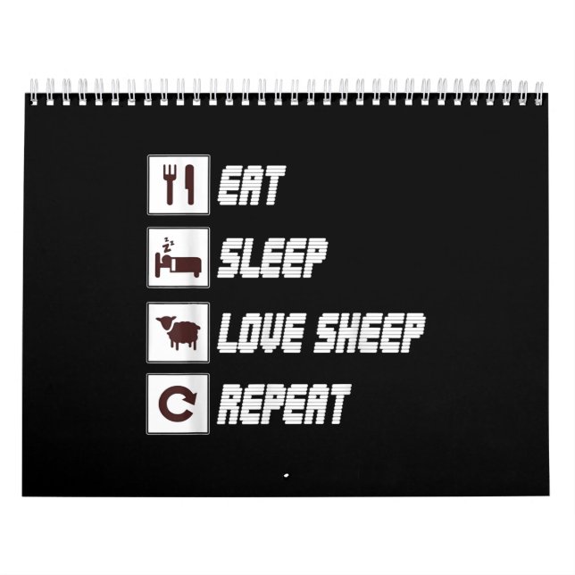 Eat sleep love sheep repeat | Funny Quotes Gift Calendar (Cover)