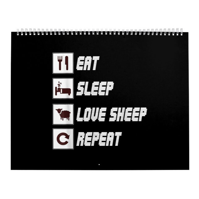 Eat sleep love sheep repeat | Funny Quotes Gift Calendar (Cover)