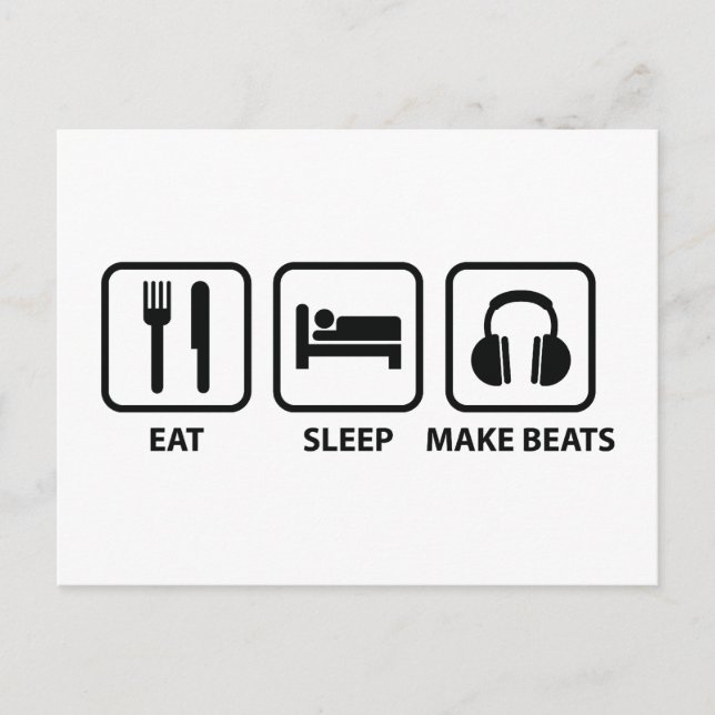 Eat Sleep Make Beats Postcard (Front)