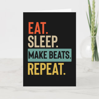 Eat Sleep make beats Repeat retro vintage colors Card