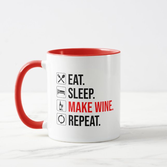 Eat. Sleep. Make Wine. Repeat Mug (Left)