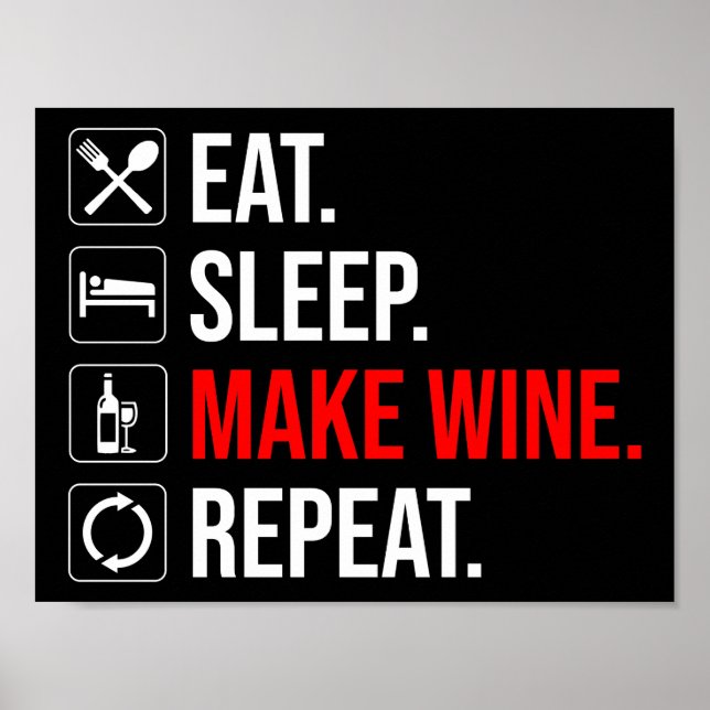 Eat. Sleep. Make Wine. Repeat Poster (Front)