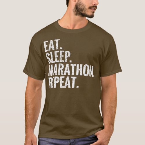 Eat Sleep Marathon Repeat T_Shirt