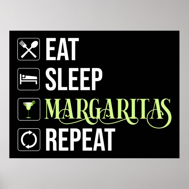 Eat Sleep Margaritas Repeat Poster (Front)