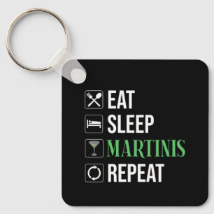Eat. Sleep. Martinis. Repeat. Keychain