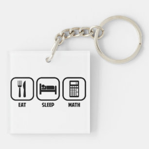 EAT, SLEEP, MATH KEYCHAIN
