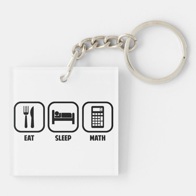 EAT, SLEEP, MATH KEYCHAIN (Back)