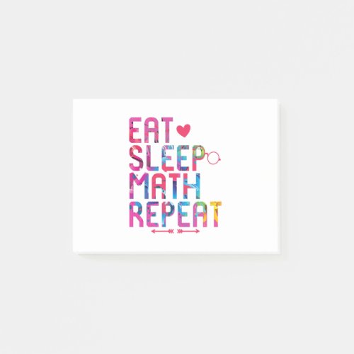 Eat Sleep Math Repeat Fun Mathematicians Post_it Notes
