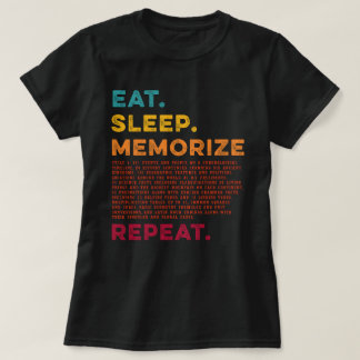 Eat Sleep Memorize Repeat CC Conversation Circle 1 T-Shirt