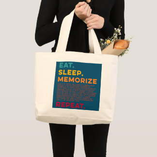 Eat Sleep Memorize Repeat Classical Conversations Large Tote Bag