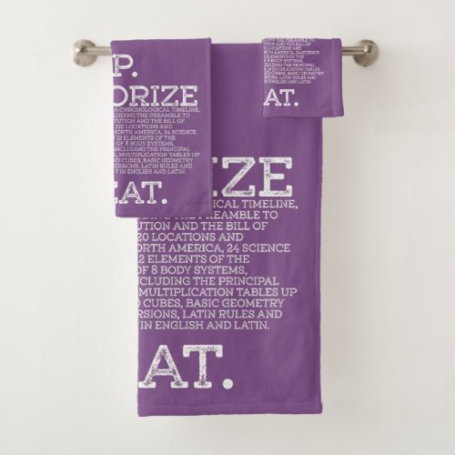 Eat Sleep Memorize Repeat Memory Master Bath Towel Set