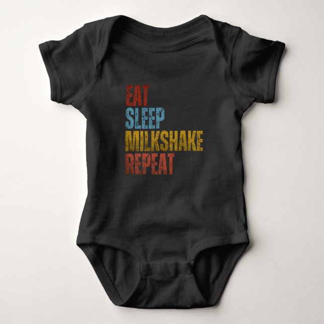 EAT SLEEP MILKSHAKE REPEAT BABY BODYSUIT (Front)