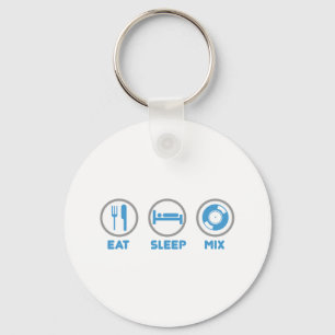 Eat, Sleep, Mix Again - DJ Disc Jockey Music Deck Keychain