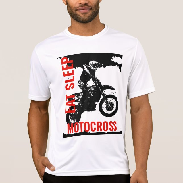 Eat Sleep Motocross Motorcycle Sport Pop Art T-Shirt (Front)