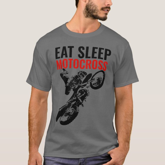 Eat Sleep Motocross Motorcycle Sport Pop Art T-Shirt (Front)