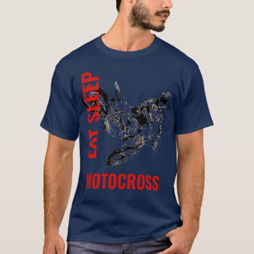 Eat Sleep Motocross Motorcycle Sport Pop Art T_Shirt