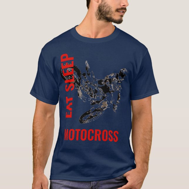 Eat Sleep Motocross Motorcycle Sport Pop Art T-Shirt (Front)