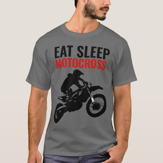 Eat Sleep Motocross Motorcycle Sport Pop Art T-Shirt (Front)
