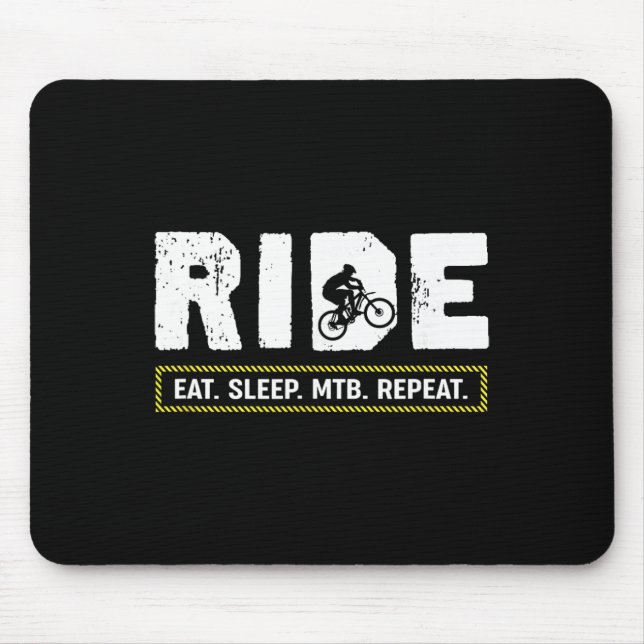 Eat Sleep Mtb Repeat Funny Mountain Biking Cycle L Mouse Pad (Front)