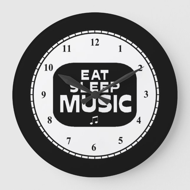 Eat Sleep Music Large Clock (Front)