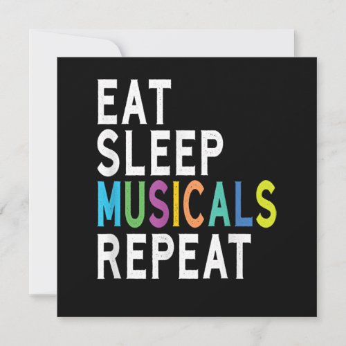 Eat Sleep Musicals Repeat Broadway Acting Gifts Thank You Card