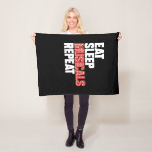Eat Sleep Musicals Repeat Fleece Blanket