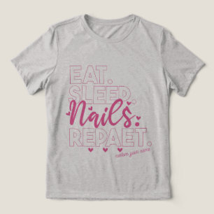 Eat Sleep Nails Repeat Nail Polish Nail Tech Tri-Blend Shirt