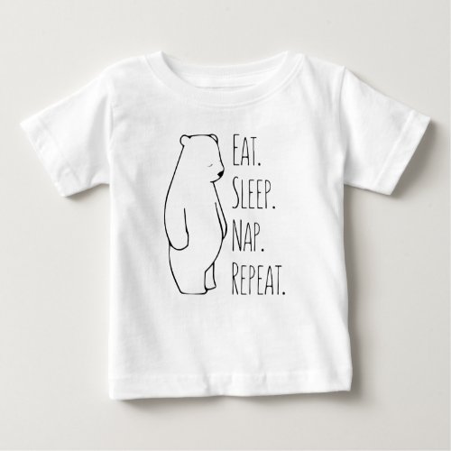 Eat Sleep Nap Polar Bear Baby  Kids Clothes Baby T_Shirt