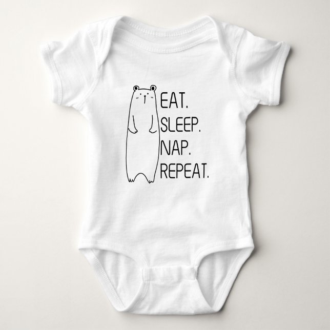 Eat Sleep Nap Repeat Custom Baby Bear Bodysuit (Front)