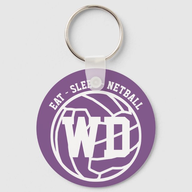 Eat Sleep Netball Player Position Keychain (Front)