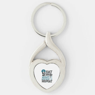 Eat Sleep Night Nurse Shift Repeat Keychain