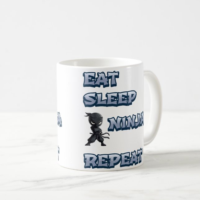 Eat, Sleep, Ninja, Repeat Coffee Mug (Front Right)