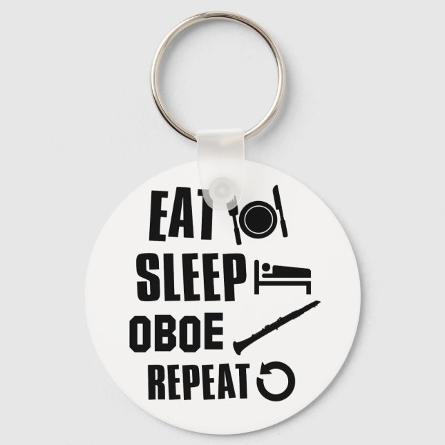Eat Sleep Oboe Keychain (Front)