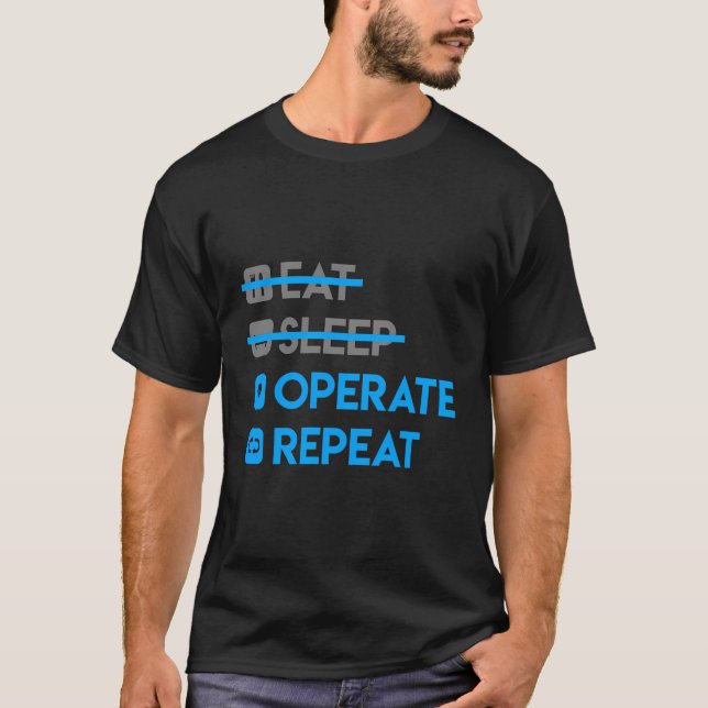Eat Sleep Operate Repeat Funny Doctor Physician Su T-Shirt (Front)