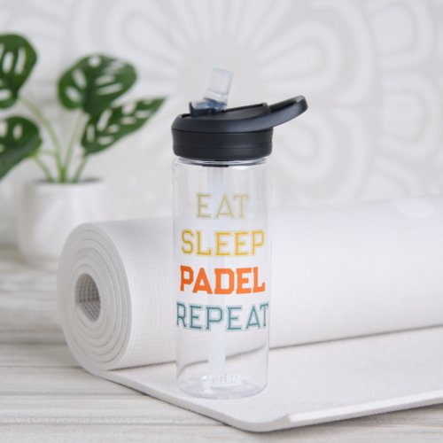 eat sleep padel repeat padel player retro water bottle