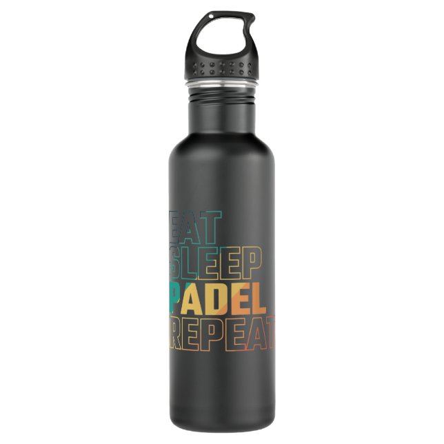 Eat Sleep Padel Repeat Stainless Steel Water Bottle (Front)